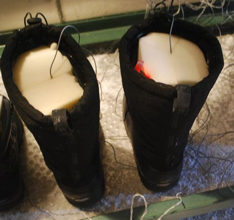 Expedition equipment testing, heated boot assessment in cold chamber