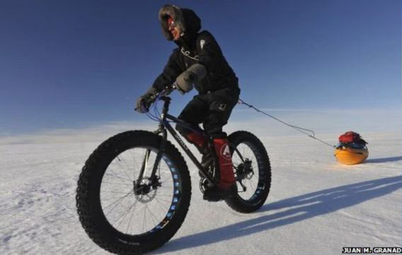 Antarctica, fatbike and sled
