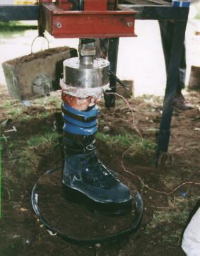 landmine protection boot, human limb testing