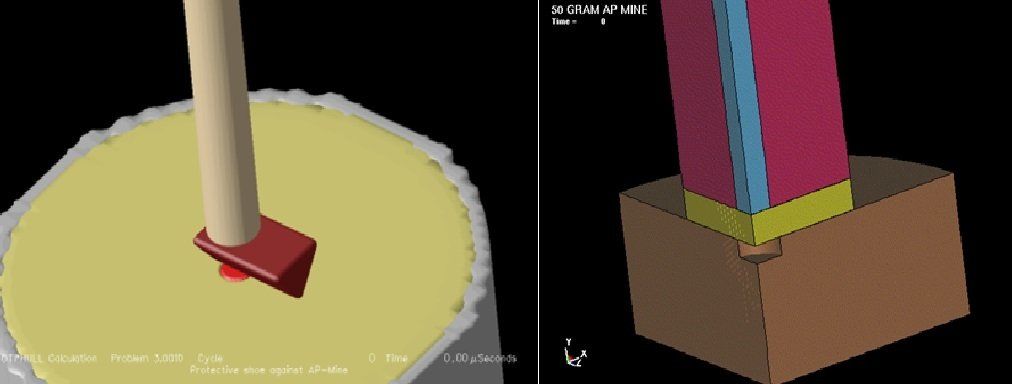 landmine protection boot, computer modelling