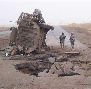 Stryker, buried IED strike
