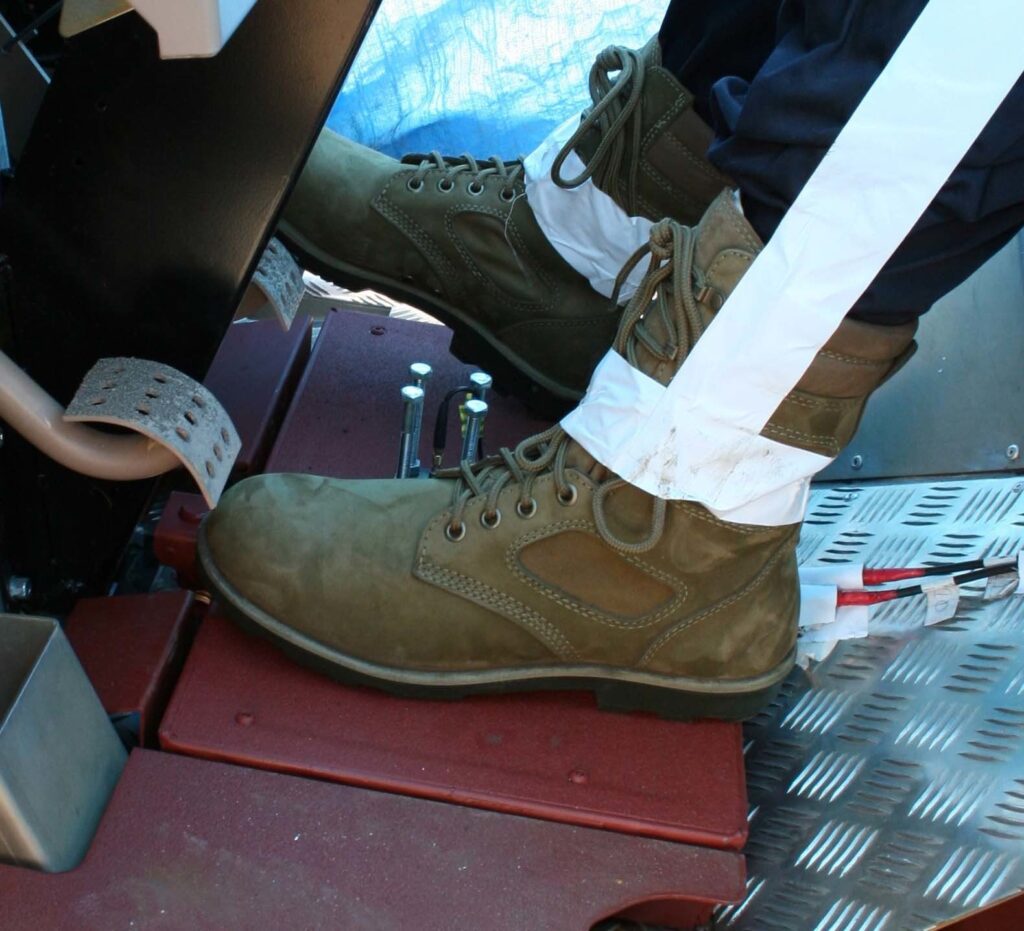 landmine blast, vehicle footpad