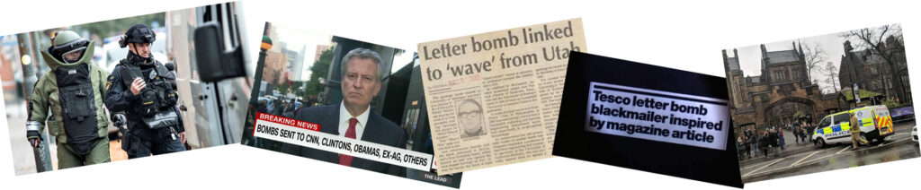 The letter bomb/ postal bomb threat is real.